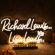 Richard Lewis Lisa Lewis Yellow Neon Sign