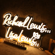 Richard Lewis Lisa Lewis Yellow Neon Sign