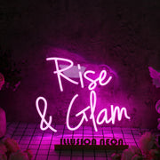 Rise And Glam Purple Neon Sign