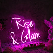 Rise And Glam Purple Neon Sign