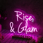 Rise And Glam Purple Neon Sign