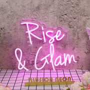 Rise And Glam Purple Neon Sign