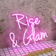 Rise And Glam Purple Neon Sign