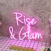 Rise And Glam Purple Neon Sign