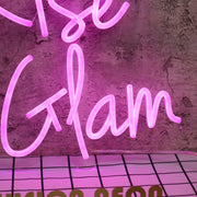 Rise And Glam Purple Neon Sign