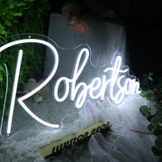 Robertson White Neon Sign