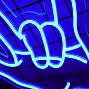 Rock Hand Gesture Neon Sign