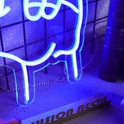 Rock Hand Gesture Neon Sign