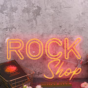 Rock Shop Orange Neon Sign