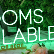 Rooms Available Green Neon Sign