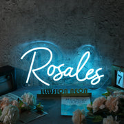 Rosales Blue Neon Sign