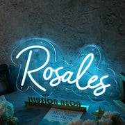 Rosales Blue Neon Sign