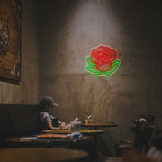 Rose Pistil With Leaves LED Neon Sign