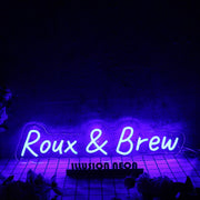 Roux And Brew Blue Neon Sign