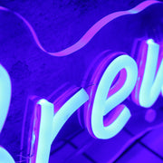 Roux And Brew Blue Neon Sign