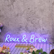 Roux And Brew Blue Neon Sign