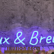 Roux And Brew Blue Neon Sign