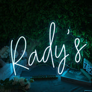 Rudy's Blue Neon Sign