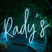 Rudy's Blue Neon Sign