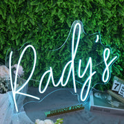 Rudy's Blue Neon Sign