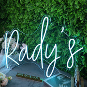 Rudy's Blue Neon Sign