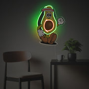 Running Avocado Boy LED Neon Acrylic Artwork