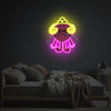 Sad Pinky Girl With Blond Hair LED Neon Acrylic Artwork