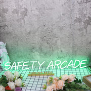 Safety Arcade Green Neon Sign