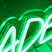 Safety Arcade Green Neon Sign