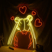 Sailor Moon Hearts Neon Sign