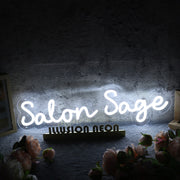 Salon Sage White Neon Sign