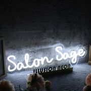 Salon Sage White Neon Sign