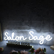 Salon Sage White Neon Sign