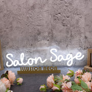 Salon Sage White Neon Sign