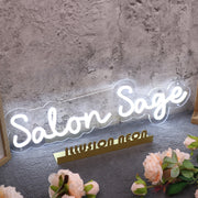 Salon Sage White Neon Sign