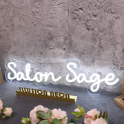 Salon Sage White Neon Sign