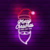 Santa Greeting Merry Christmas and New Year Neon Sign