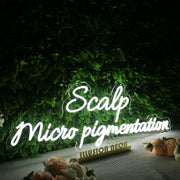 Scalp Micro Pigmentation White Neon Sign