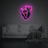 Scream Mask With Pink Heart LED Neon Acrylic Artwork