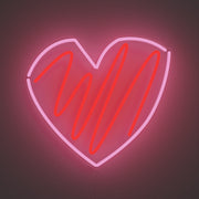 Scribble Heart Neon Sign