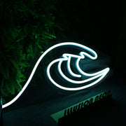 Sea Waves White Neon Sign