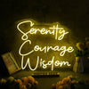 Serenity Courage Wisdom Yellow Neon Sign