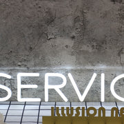 Services White Neon Sign