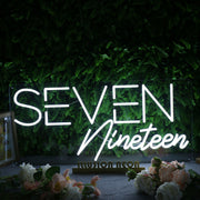 Seven Nineteen White Neon Sign