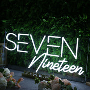 Seven Nineteen White Neon Sign