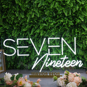 Seven Nineteen White Neon Sign