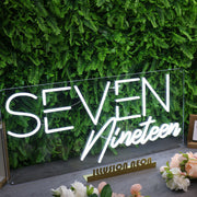 Seven Nineteen White Neon Sign