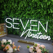 Seven Nineteen White Neon Sign