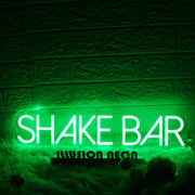 Shake Bar Green Neon Sign