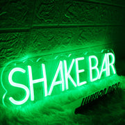 Shake Bar Green Neon Sign